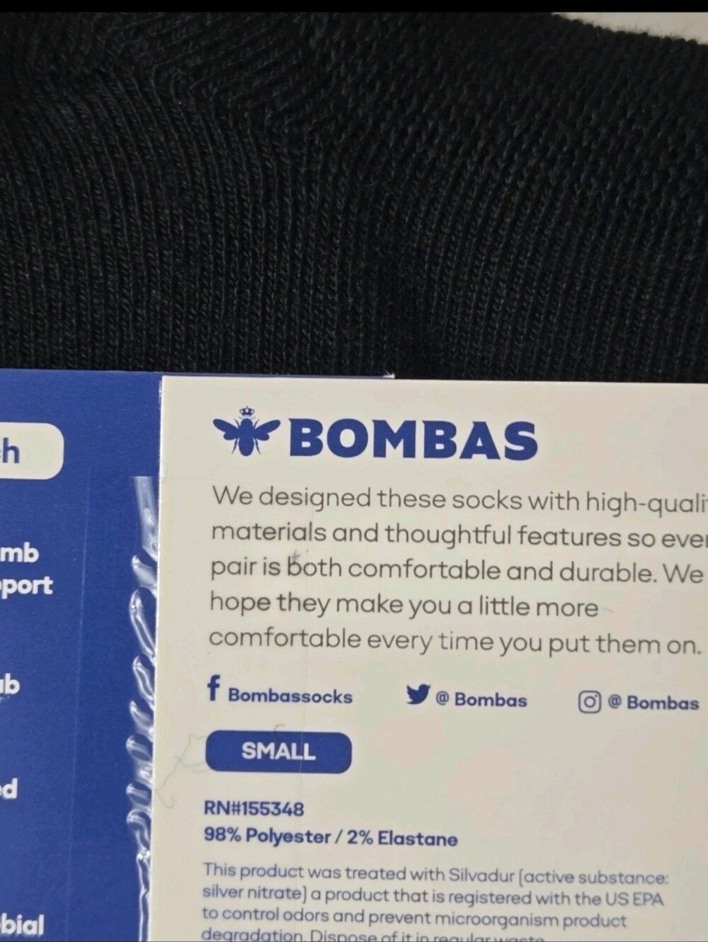 Bombas Ankle Socks Small 3 Pair Unisex Womens & Mens Honeycomb Black/Grey BNWT - Picture 10 of 11